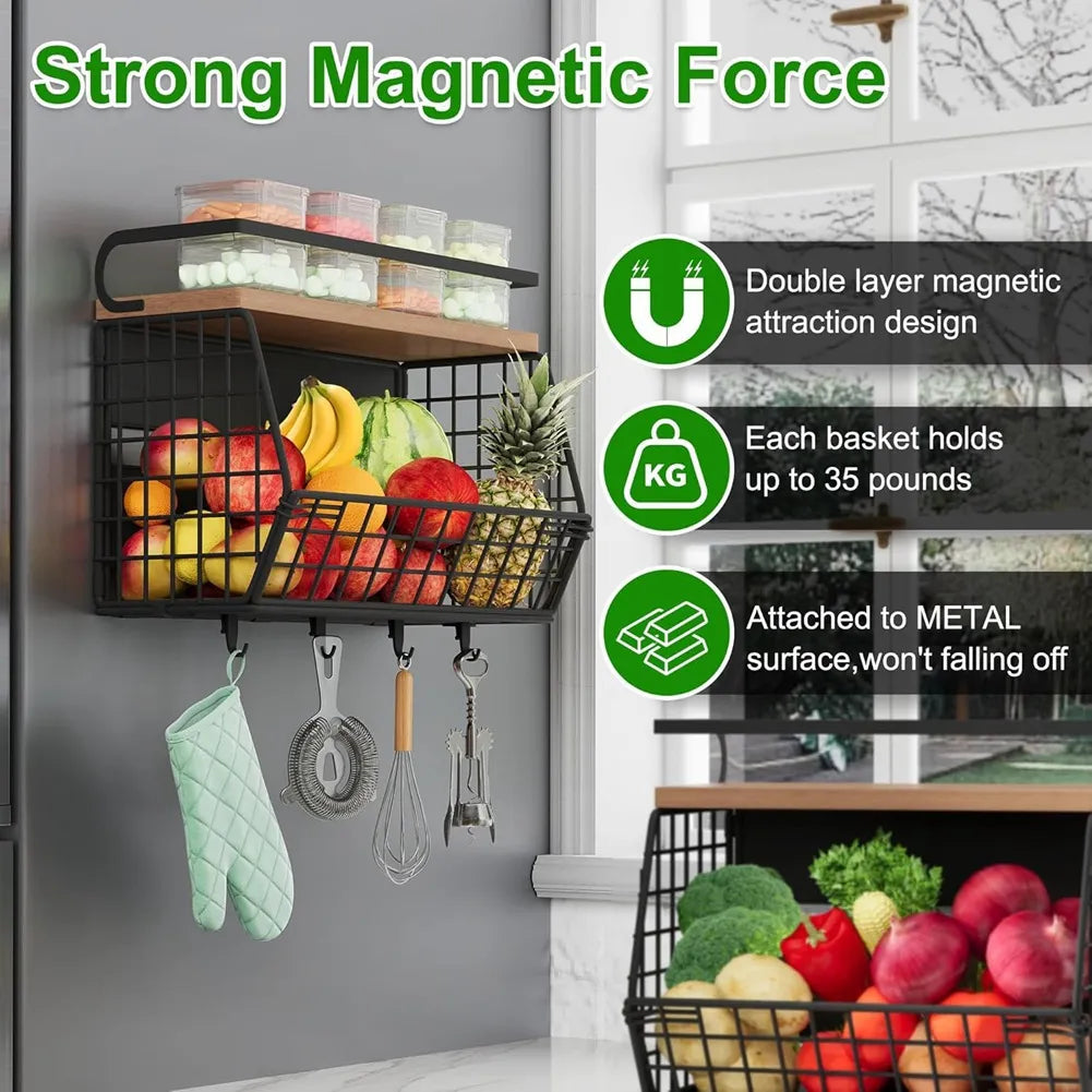 Fridge Magnetic Storage Basket