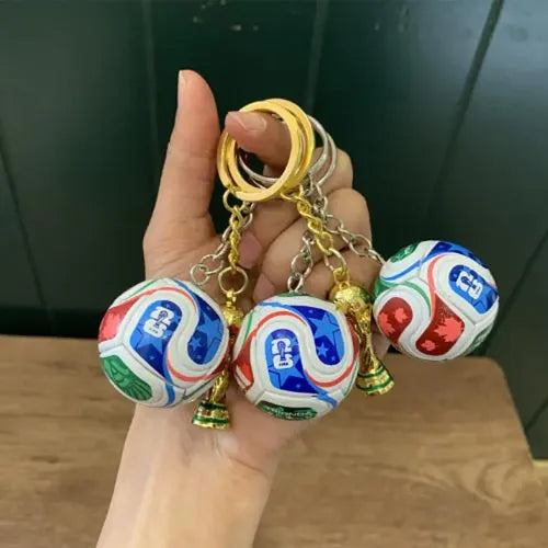 Football Keychain with Mini Gold Trophy