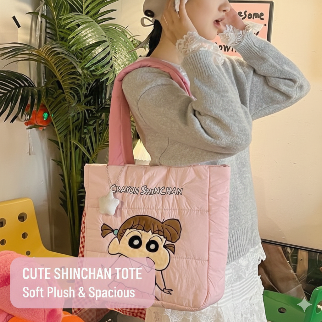 Shinchan Plush Tote Bags