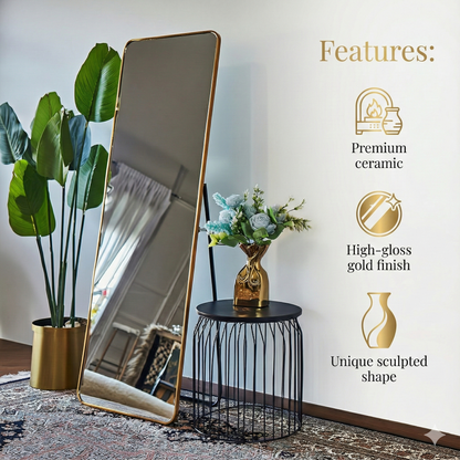 Golden Bag Flower Vase