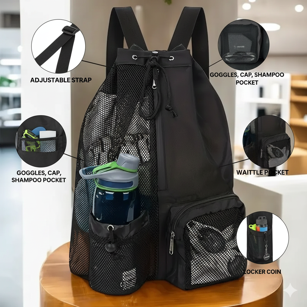Mesh Drawstring Backpack