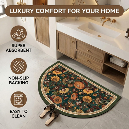 Floral Half-Moon Mat