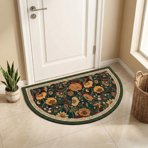 Floral Half-Moon Mat
