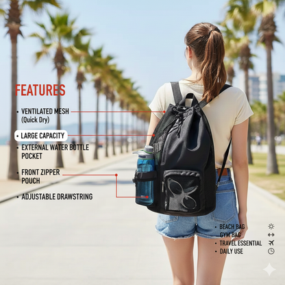 Mesh Drawstring Backpack