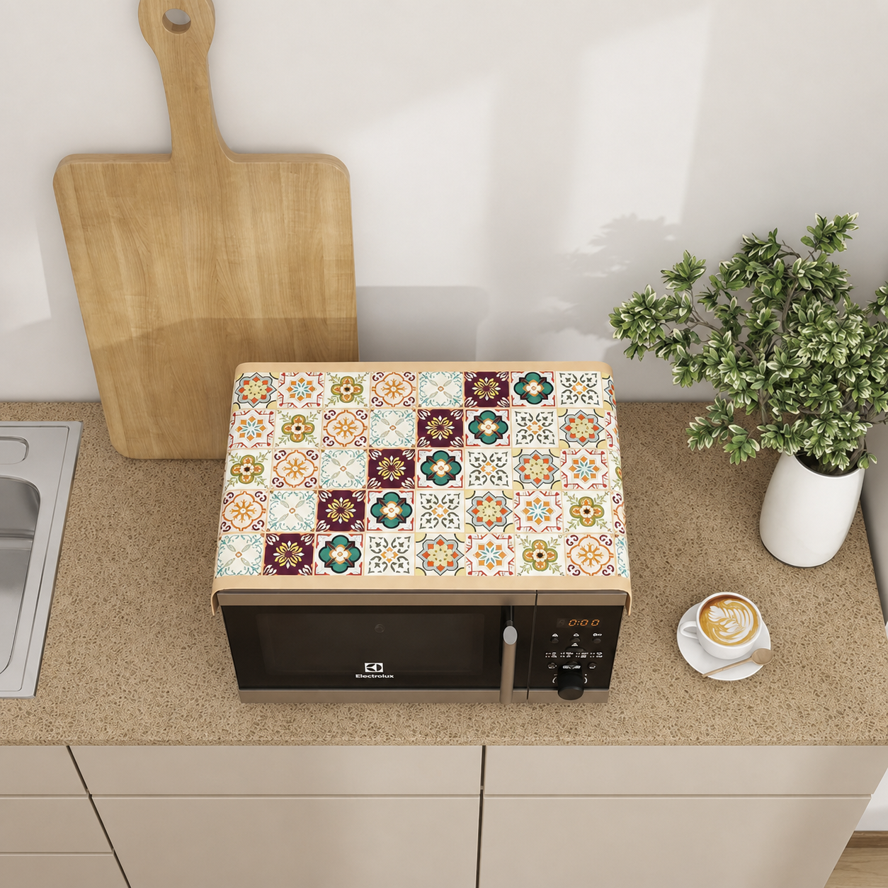 Floral Oven Cover Mat