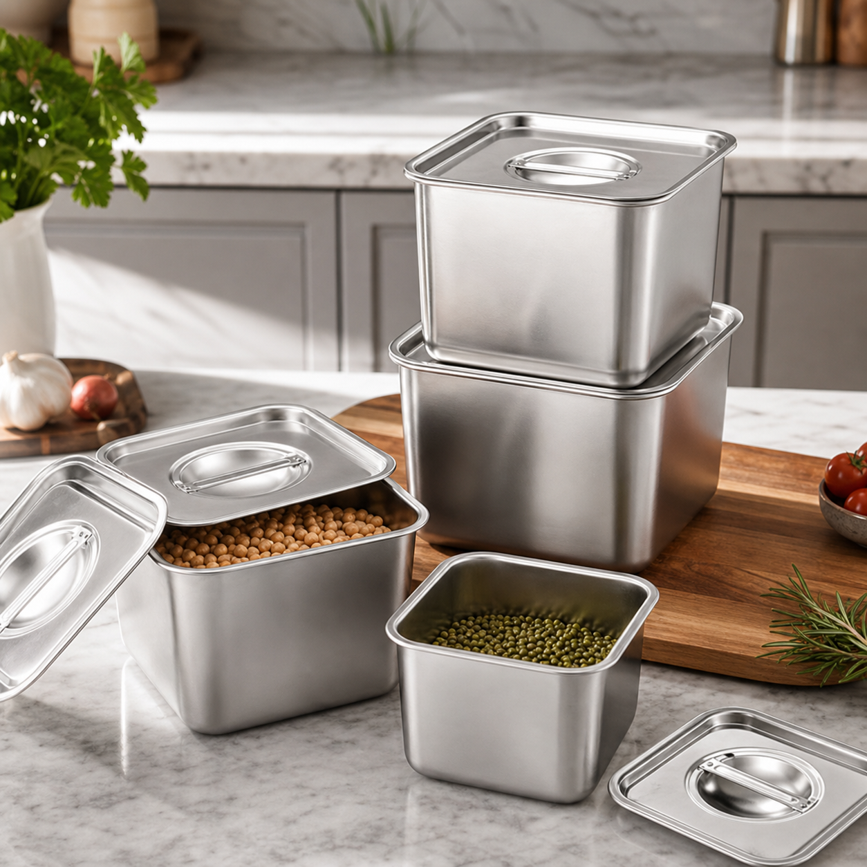 Stainless Steel Square Containers