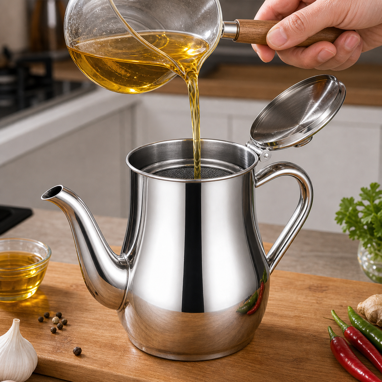 Stainless Steel Oil Dispenser Jug