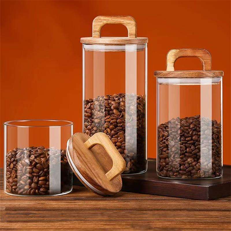 Borosilicate Glass Jar with Wood Lid