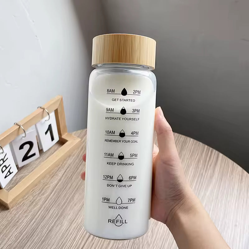 Bamboo Lid Glass Water Bottle (700 ML)