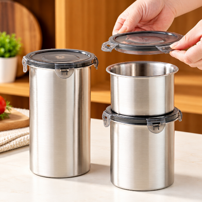 Stackable Airtight Steel Container Set