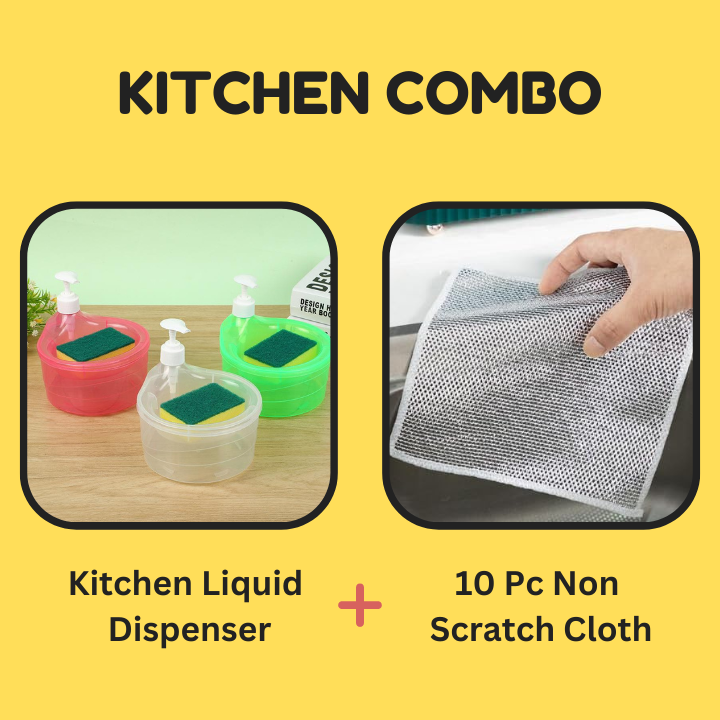 Liquid Dispenser + 10 Pcs Non Scratch Cloth