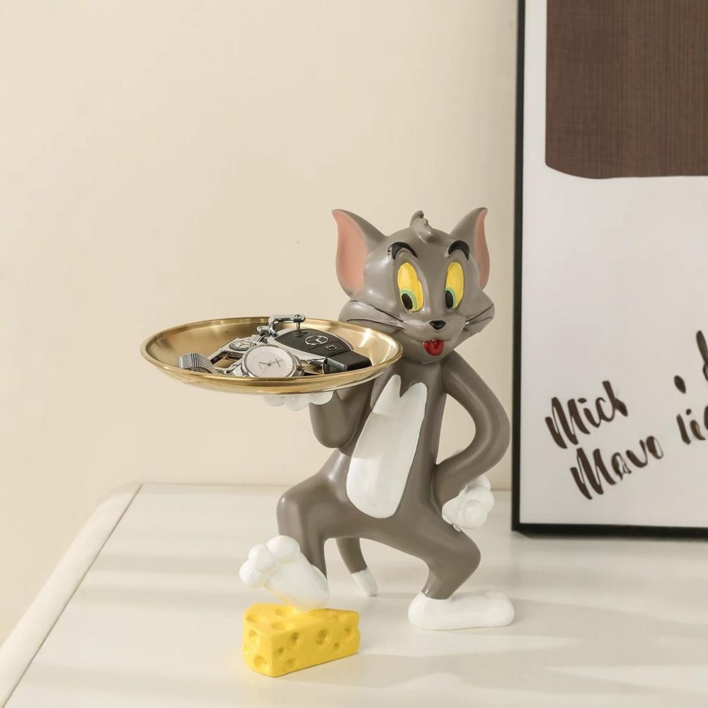 Tom Cat Figure with Gold Tray