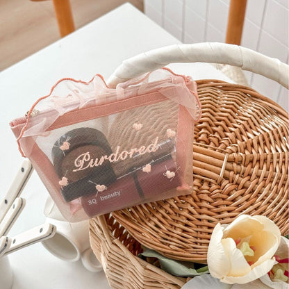 Cute Mesh Cosmetic Pouch