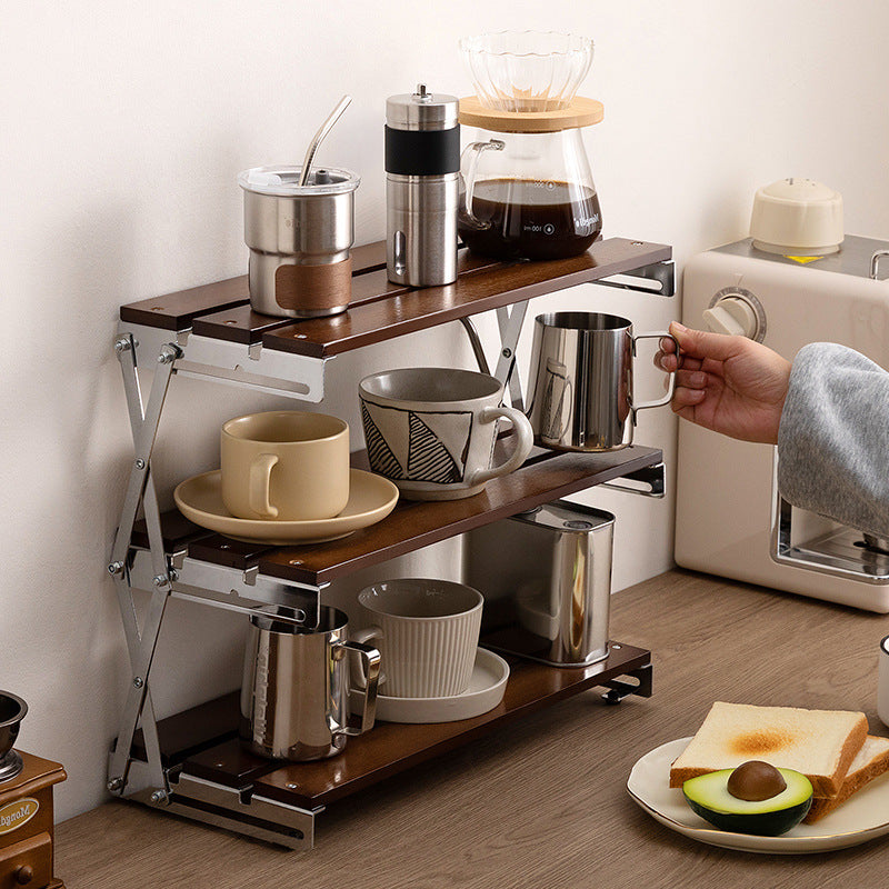 Foldable Wooden Shelf Rack