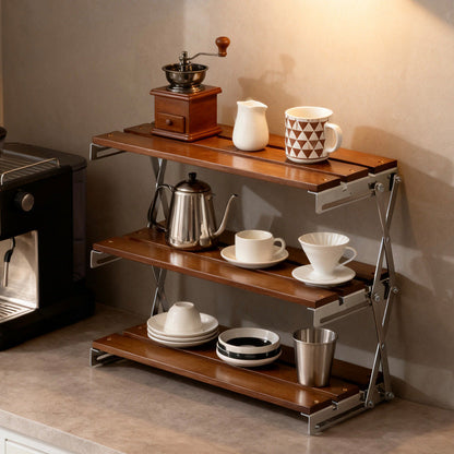 Foldable Wooden Shelf Rack