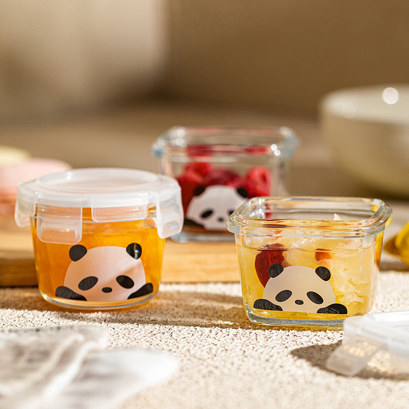 Panda Glass Food Container