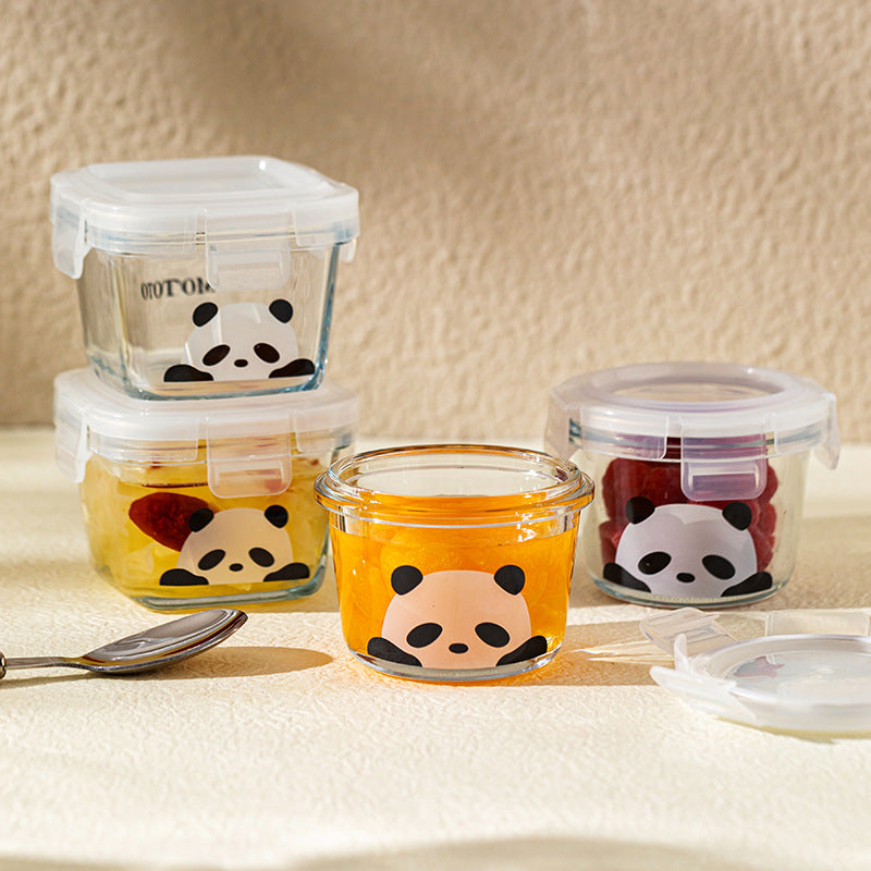 Panda Glass Food Container