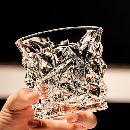 Diamond Cut Glass Bottle