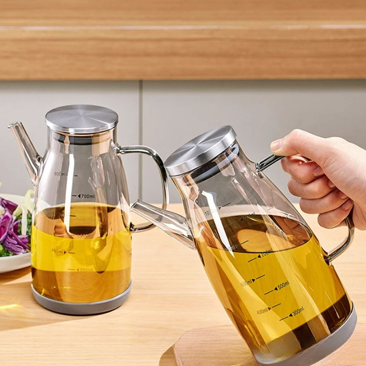 Glass Oil Bottle With Measurement