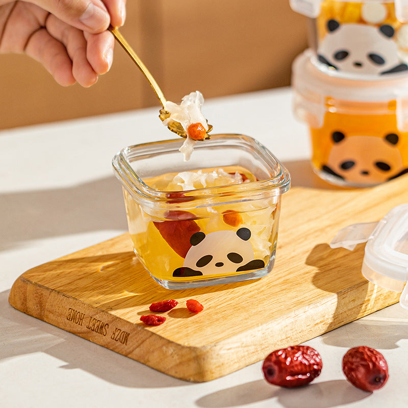 Panda Glass Food Container