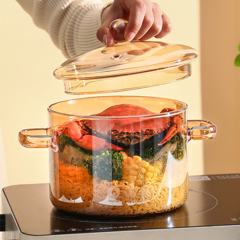 Glass Cooking Pot with Lid