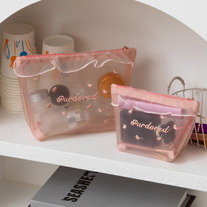 Cute Mesh Cosmetic Pouch