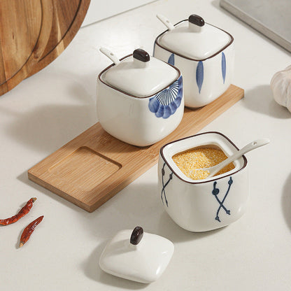Wooden Tray Jar Set