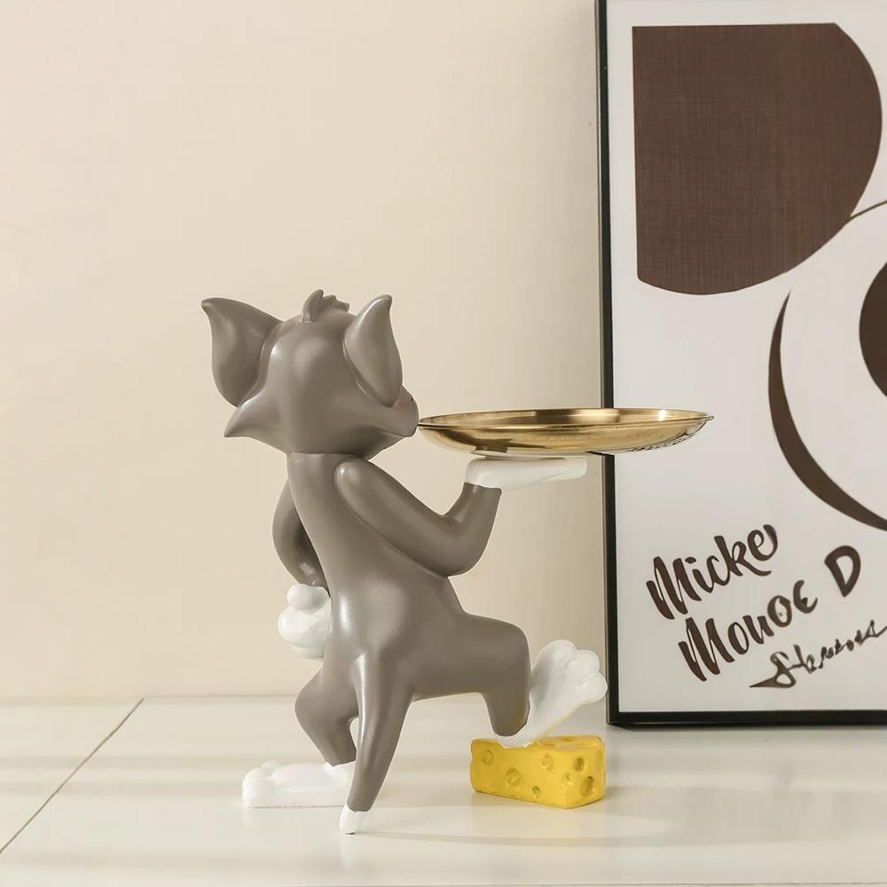 Tom Cat Figure with Gold Tray