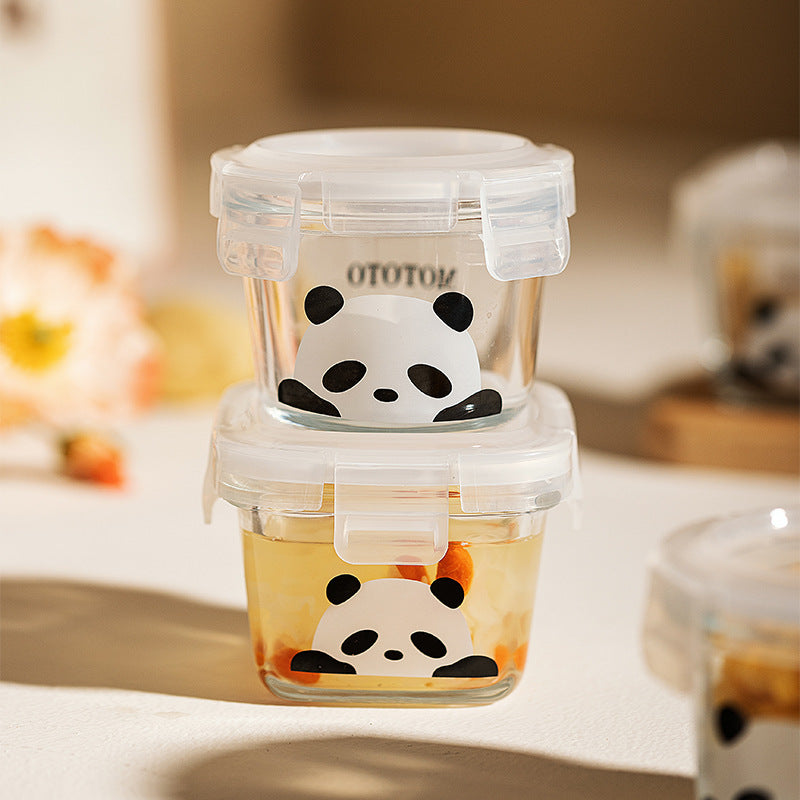 Panda Glass Food Container