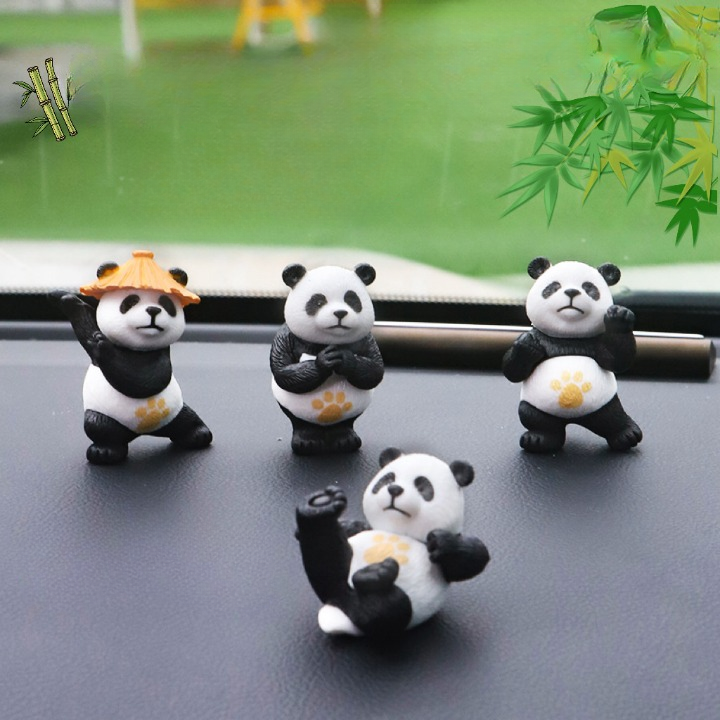 Panda Car Ornament (4 Pieces)