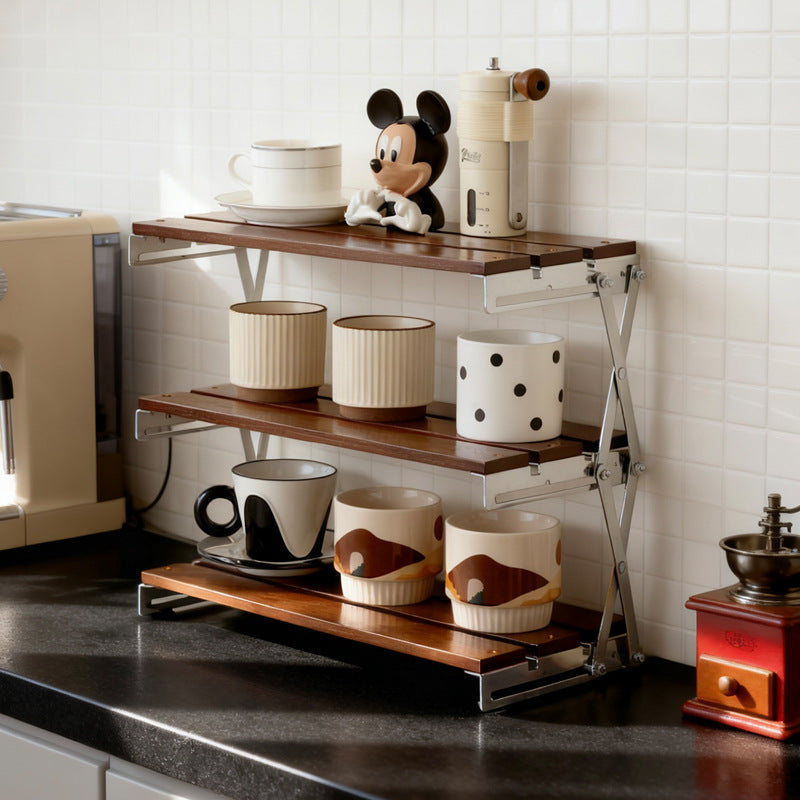 Foldable Wooden Shelf Rack