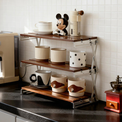 Foldable Wooden Shelf Rack