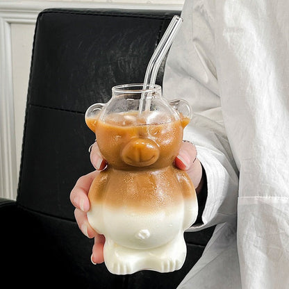 Cute Bear Glass Cup