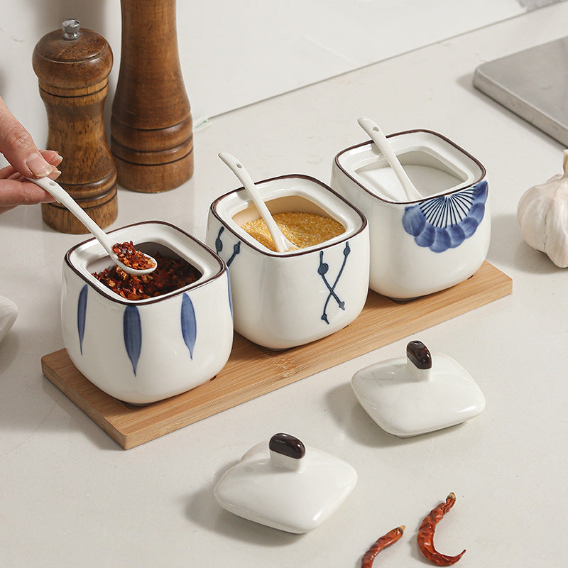 Wooden Tray Jar Set
