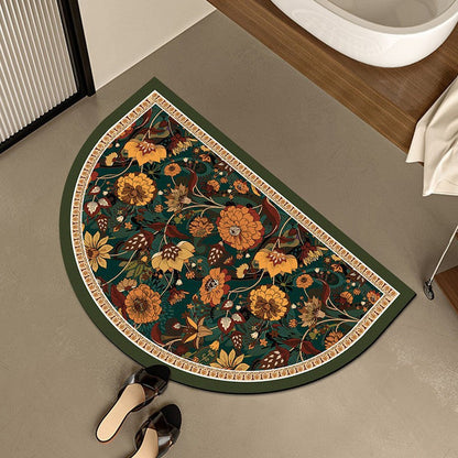 Floral Half-Moon Mat