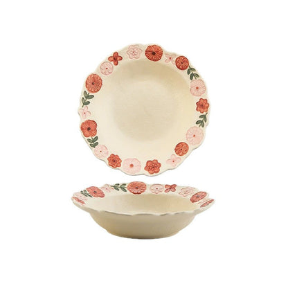 Floral Ceramic Serving Bowl Set