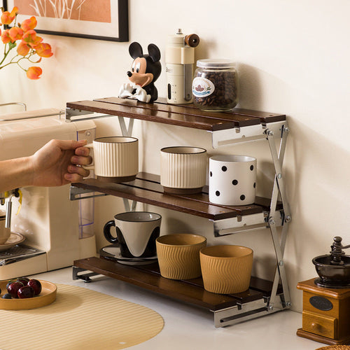 Foldable Wooden Shelf Rack