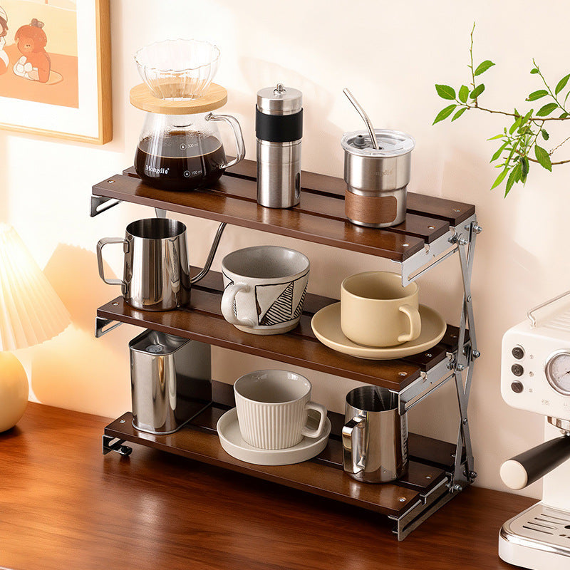 Foldable Wooden Shelf Rack