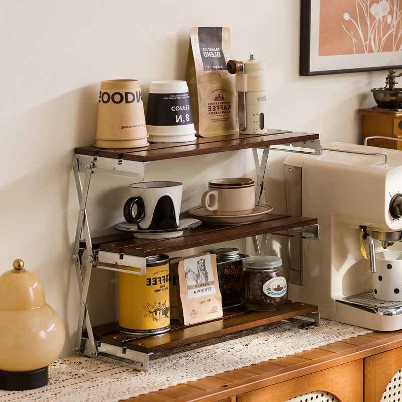Foldable Wooden Shelf Rack