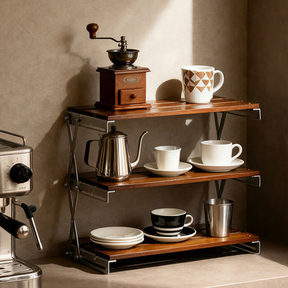 Foldable Wooden Shelf Rack