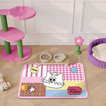 Cute Cartoon Pet Feeding Mat