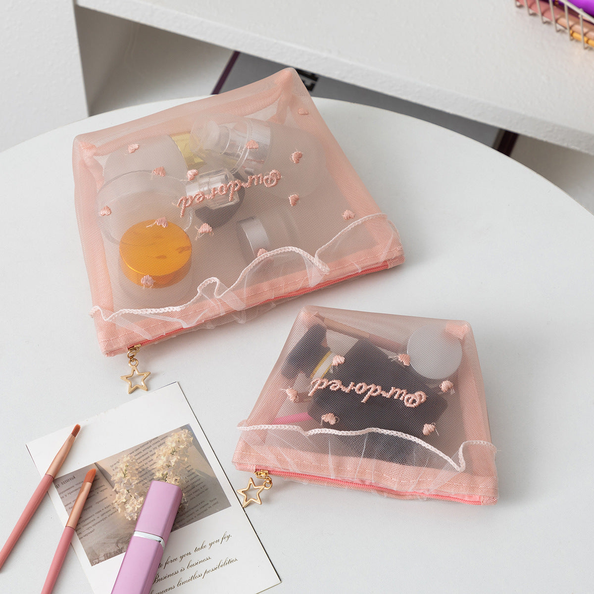 Cute Mesh Cosmetic Pouch