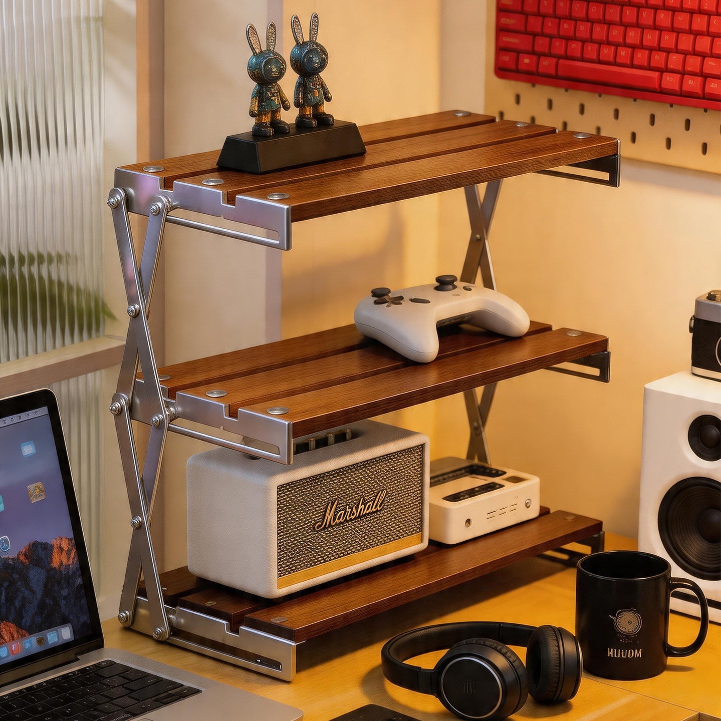 Foldable Wooden Shelf Rack