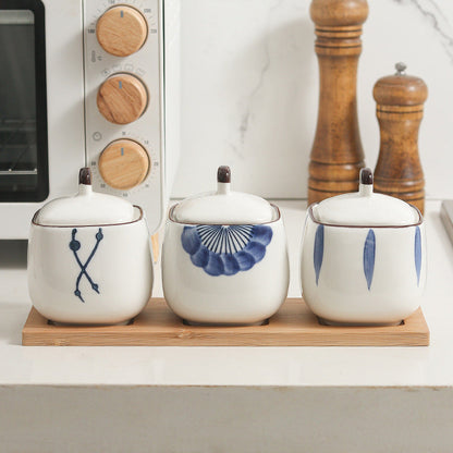 Wooden Tray Jar Set