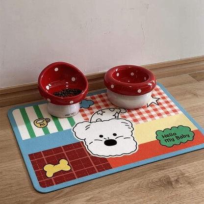 Cute Cartoon Pet Feeding Mat