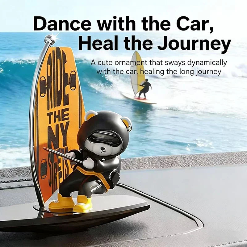 Surfing Panda Car Ornament