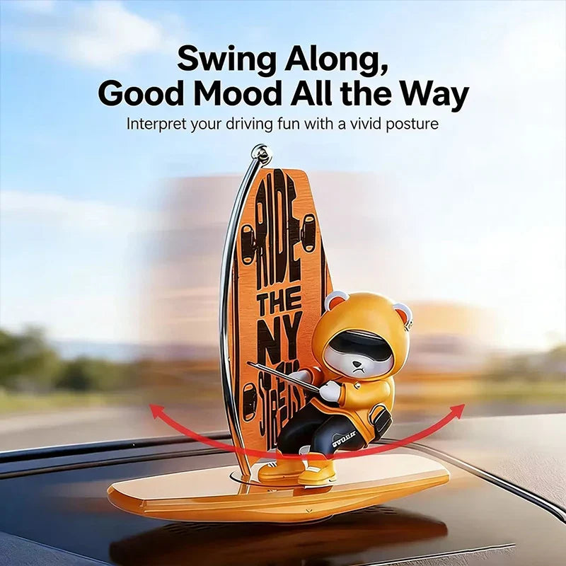 Surfing Panda Car Ornament