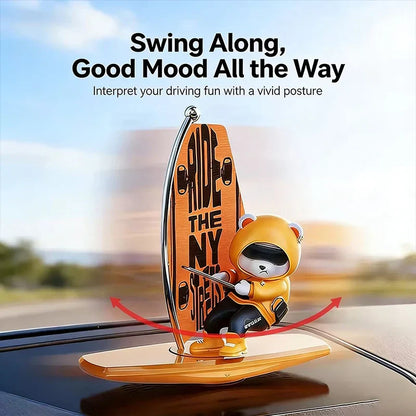 Surfing Panda Car Ornament