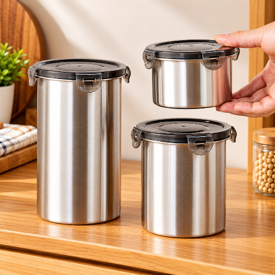 Stackable Airtight Steel Container Set