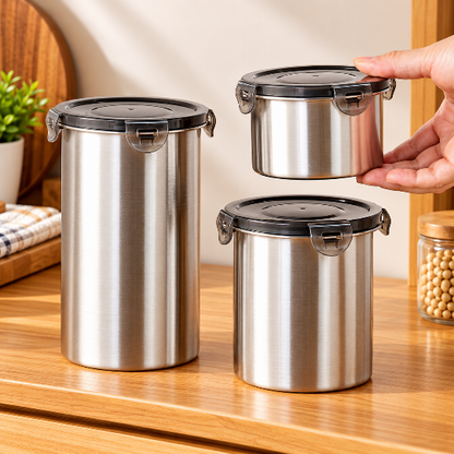 Stackable Airtight Steel Container Set
